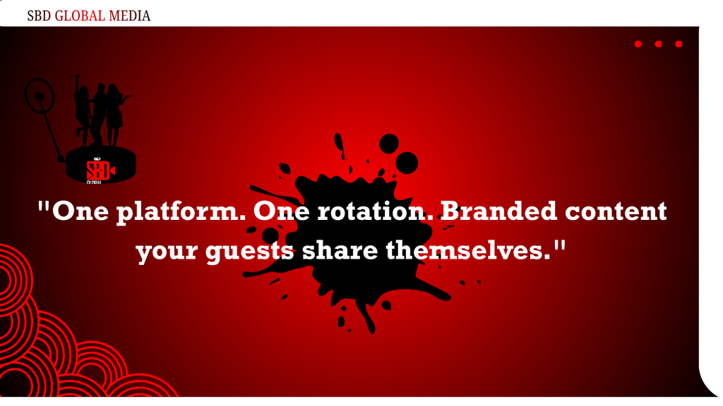 One platform. One rotation. Branded content your guests share themselves.